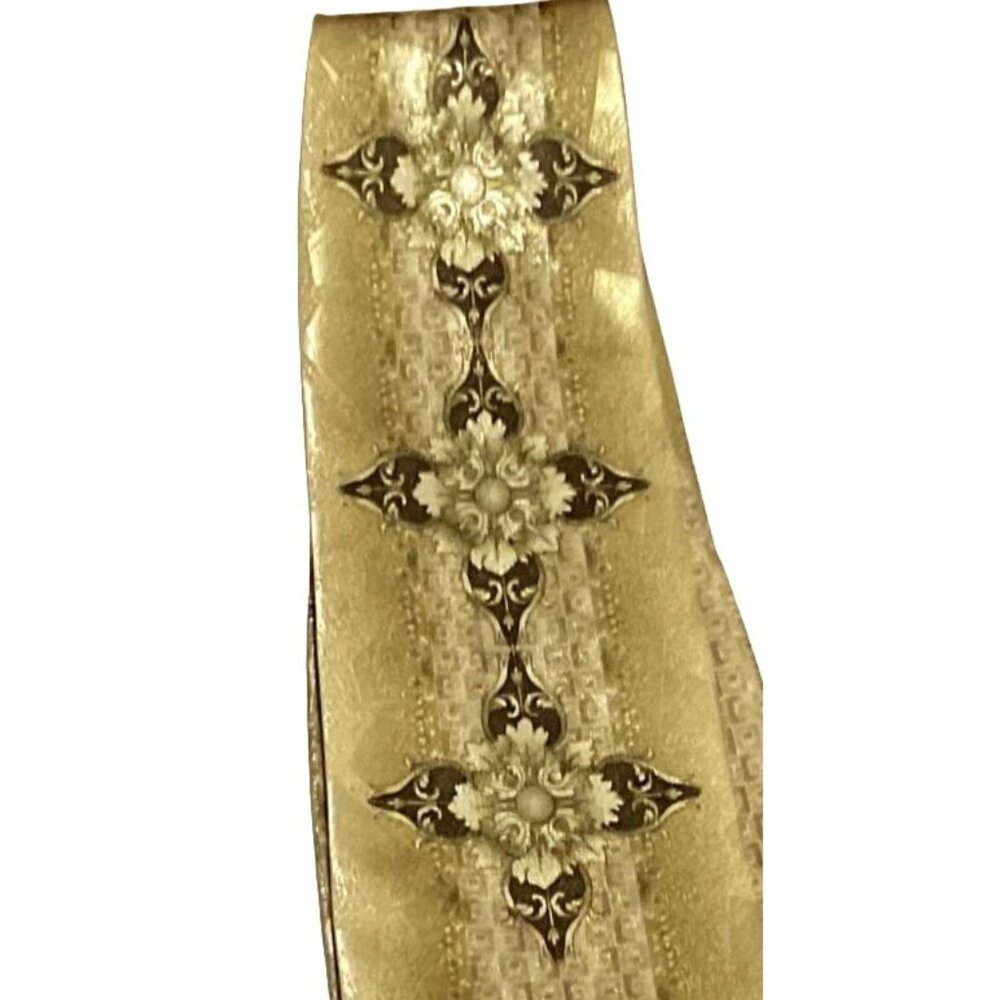 Fratello MCM Abstract Necktie Gold Cross Polyester Designer 60" x 4" Mens
